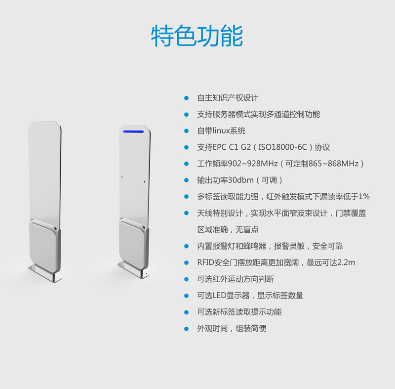 UHF超高頻RFID通道門(mén)禁系統(tǒng) BRC-04C 功能特點(diǎn)